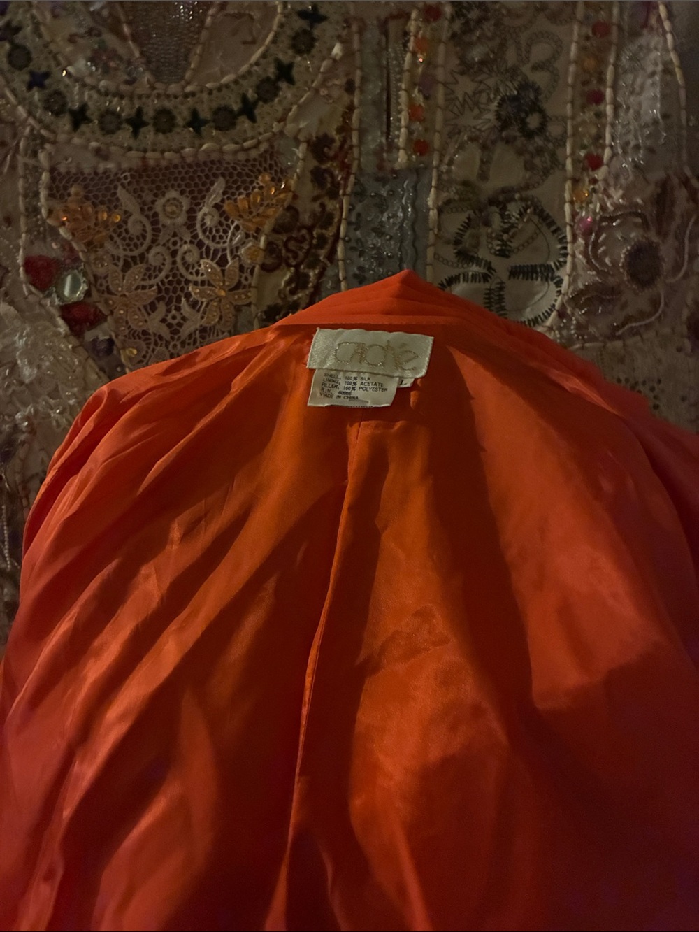 Cache Orange Textured Button-Front Bomber Jacket - Picture 5 of 5